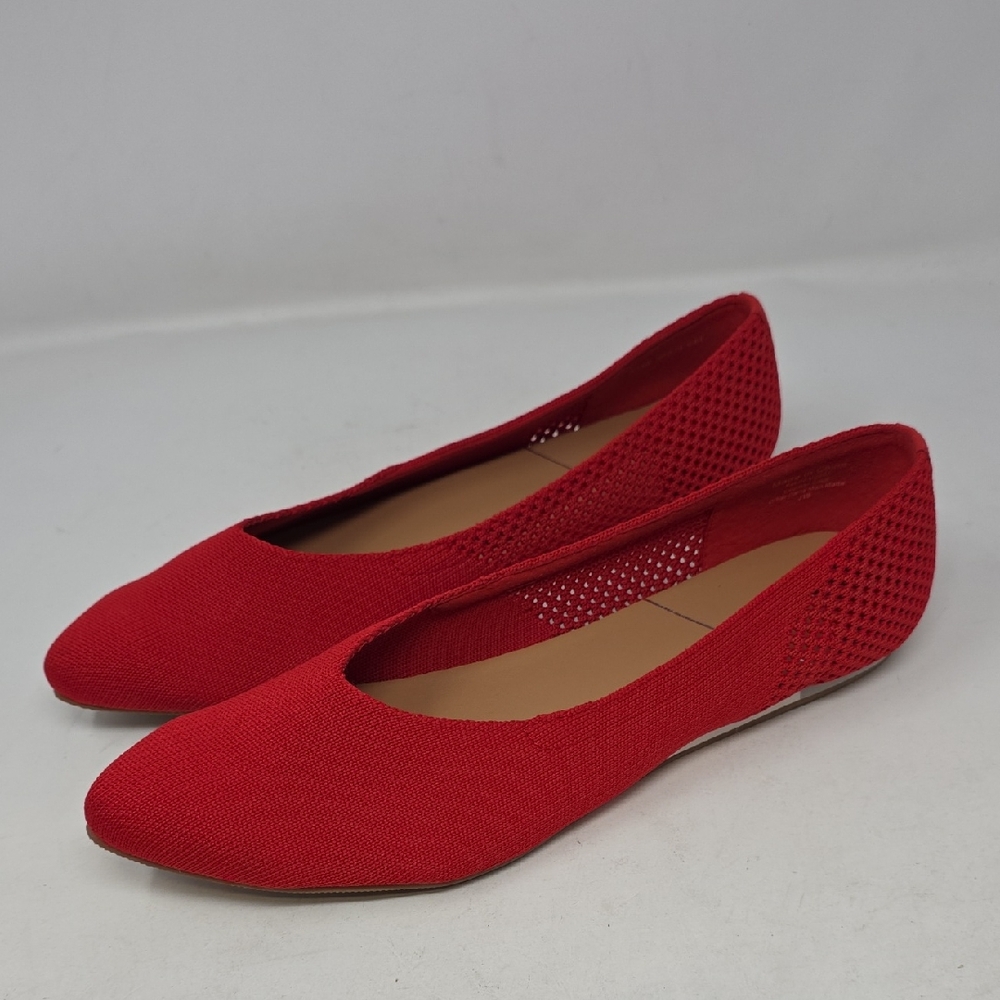 Sava Lea Vibrant Red Knit Ballet Flats Size 10.5-11